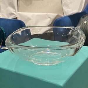 Tiffany & co. Glassware glass square bowl candy dish new in box 6.5cm